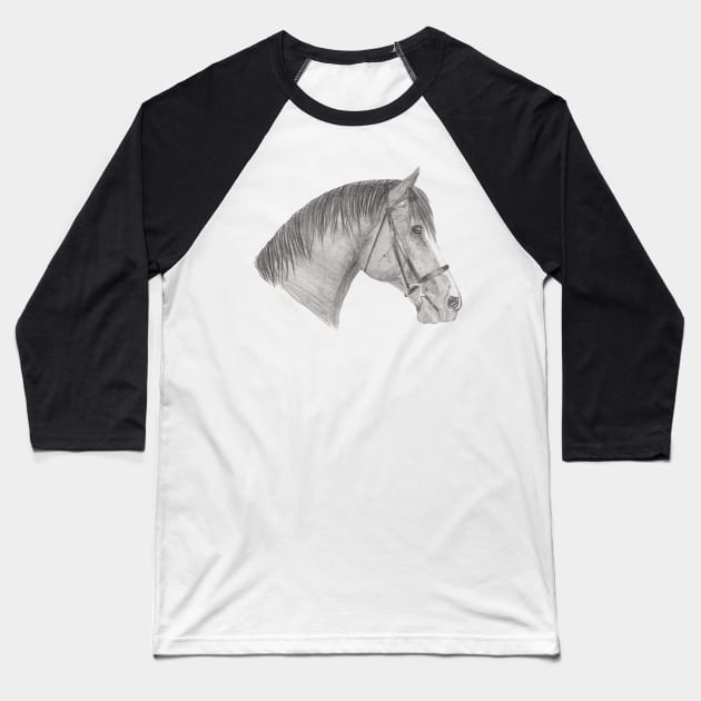 Bridled Horse Baseball T-Shirt by Shyflyer